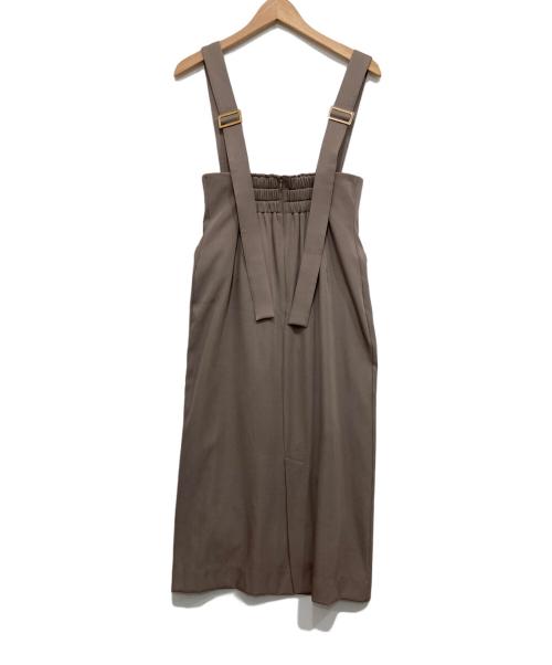 Swingle（スウィングル）Swingle (スウィングル) サスペンダー付きサイドビットタイトスカート モカ サイズ:Mの古着・服飾アイテム