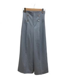 Swingle（スウィングル）の古着「メタルボタンハイウエストワイドパンツ」｜スカイブルー