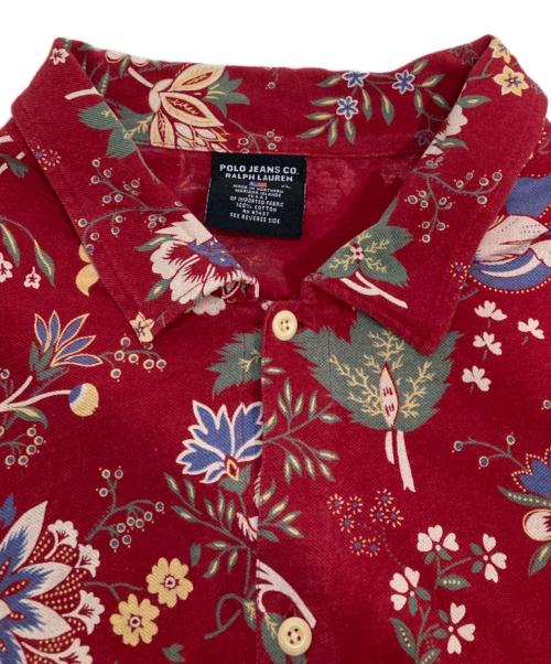 POLO JEANS CO.（ポロジーンズカンパニー）POLO JEANS CO. (ポロジーンズカンパニー) 鹿の子アロハシャツ レッド サイズ:XLの古着・服飾アイテム