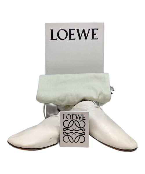 LOEWE（ロエベ）LOEWE (ロエベ) FLAMENCO BALLERINAパンプス ホワイト サイズ:23.5cm(37)の古着・服飾アイテム