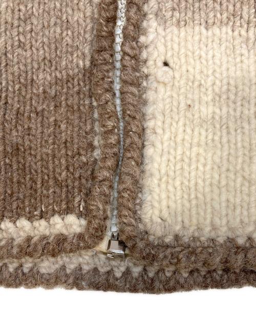 FRANTIC（フランティック）FRANTIC (フランティック) ヴィンテージエクアドルニットジャケット ベージュ サイズ:L・XL相当の古着・服飾アイテム