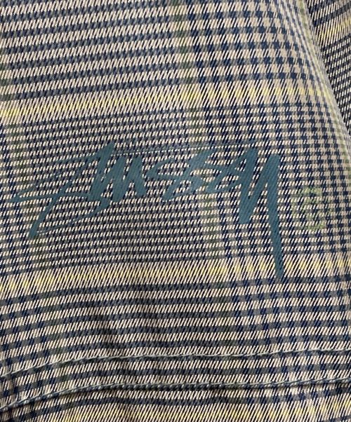 stussy（ステューシー）stussy (ステューシー) グレンチェクナイロンコート グレー サイズ:L相当の古着・服飾アイテム