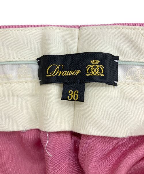 DRAWER（ドゥロワー）DRAWER (ドゥロワー) ウールピンクチェックベーシックパンツ ピンク サイズ:36の古着・服飾アイテム