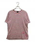 COMME des GARCONS HOMME PLUSコムデギャルソンオムプリュス）の古着「ボーダーTシャツ」｜ピンク