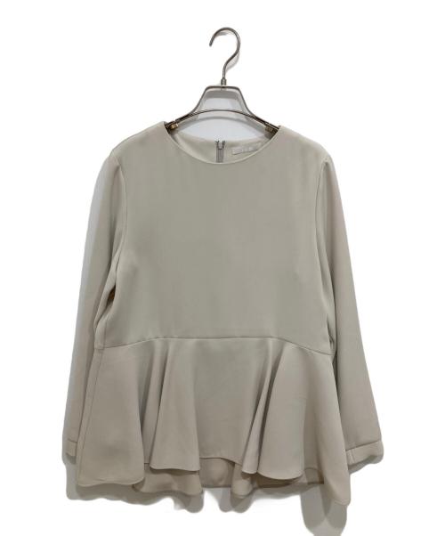 icB（アイシービー）icB (アイシービー) ライトダブルクロスペプラムブラウス ベージュ サイズ:Mの古着・服飾アイテム