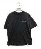 Peep inside head×LOS ANGELES APPARELピープインサイドヘッド×ロサンゼルスアパレル）の古着「ワンポイント刺繍カットソー」｜ブラック