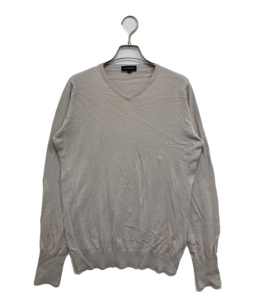 JOHN SMEDLEY（ジョンスメドレー）JOHN SMEDLEY (ジョンスメドレー) シーアイランドコットンVネックニット ベージュ サイズ:Sの古着・服飾アイテム