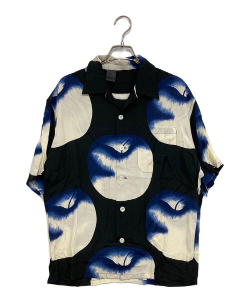 N.HOOLYWOOD（エヌ ハリウッド）N.HOOLYWOOD (エヌ ハリウッド) HALF SLEEVE SHIRT ブラック×ブルー サイズ:S (36)の古着・服飾アイテム