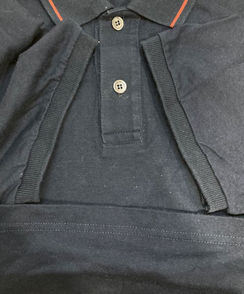 GUCCI（グッチ）GUCCI (グッチ) エンブレムデザインポロシャツ ネイビー サイズ:Mの古着・服飾アイテム