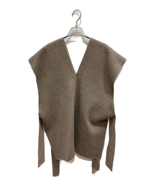 YORI（ヨリ）YORI (ヨリ) グレンチェックジレ ベージュ サイズ:Freeの古着・服飾アイテム