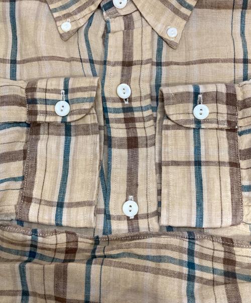 RALPH LAUREN（ラルフローレン）RALPH LAUREN (ラルフローレン) リネンボタンダウンシャツ ブラウン サイズ:Sの古着・服飾アイテム