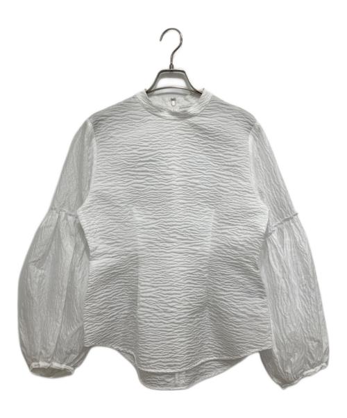 LE CIEL BLEU（ルシェルブルー）LE CIEL BLEU (ルシェルブルー) Zebra Jacquard Blouse ホワイト サイズ:M (38)の古着・服飾アイテム