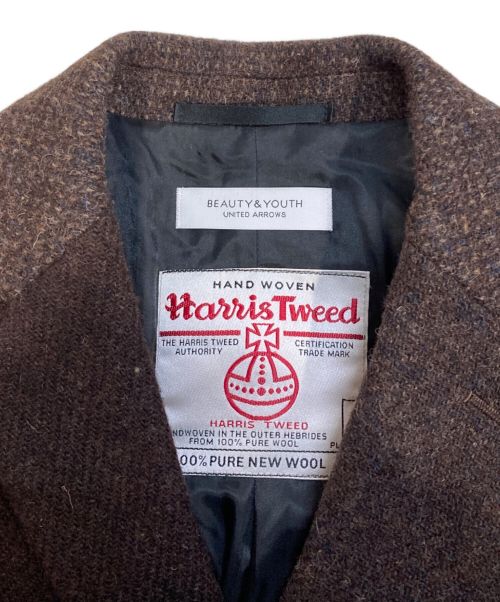 BEAUTY&YOUTH（ビューティーアンドユース）BEAUTY&YOUTH (ビューティーアンドユース) ハリスツイードチェスターコート ブラウン サイズ:Mの古着・服飾アイテム
