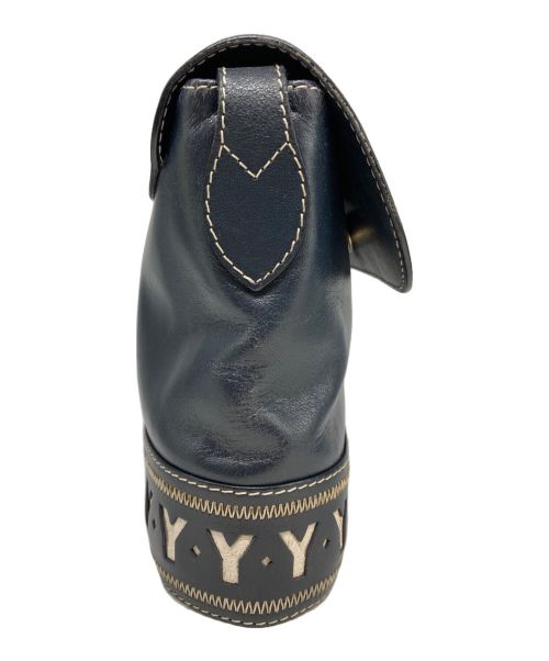 Yves Saint Laurent（イヴサンローラン）Yves Saint Laurent (イヴサンローラン) Yカットショルダーバッグ ネイビーの古着・服飾アイテム