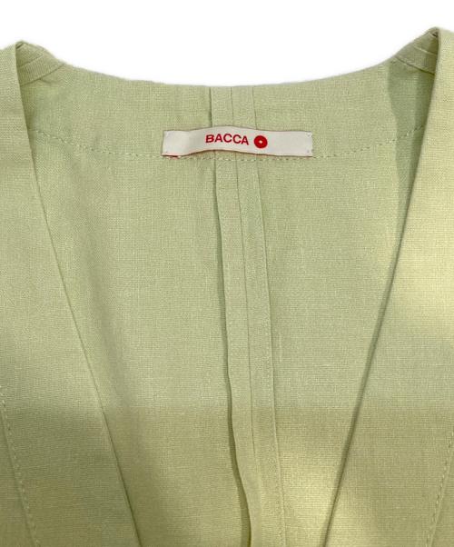 BACCA（バッカ）BACCA (バッカ) ヘンプコットンノースリーブジャケット グリーン サイズ:Sの古着・服飾アイテム