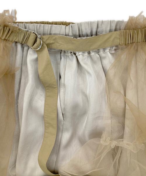 MAISON SPECIAL（メゾンスペシャル）MAISON SPECIAL (メゾンスペシャル) Raffle Tulle Layered Wrap Skirt ベージュ サイズ:Mの古着・服飾アイテム