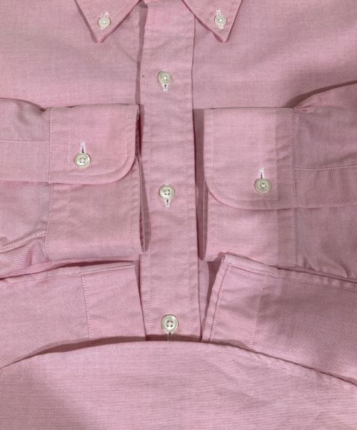 BROOKS BROTHERS（ブルックスブラザーズ）BROOKS BROTHERS (ブルックスブラザーズ) 裾ロゴボタンダウンシャツ ピンク サイズ:M(16-31)の古着・服飾アイテム