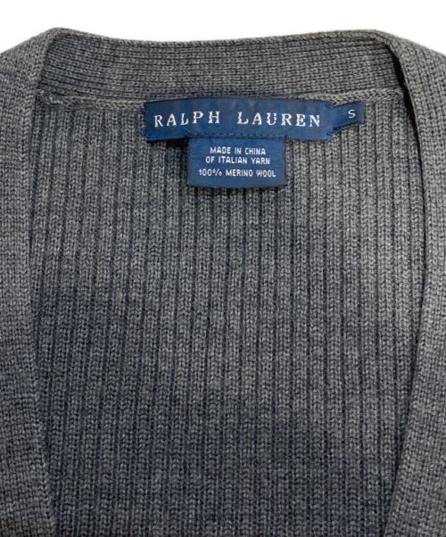 RALPH LAUREN（ラルフローレン）RALPH LAUREN (ラルフローレン) エルボーパッチロングニットワンピース グレー サイズ:Sの古着・服飾アイテム