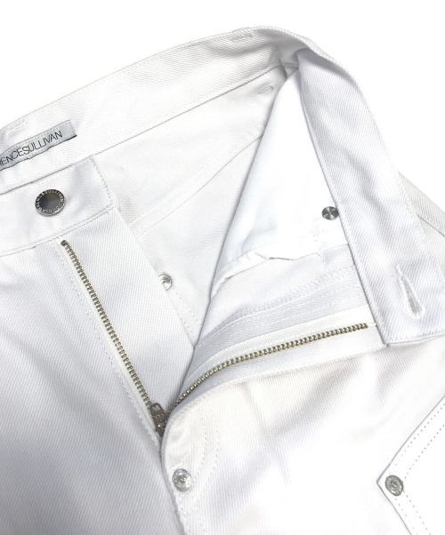 JOHN LAWRENCE SULLIVAN（ジョン ローレンス サリバン）JOHN LAWRENCE SULLIVAN (ジョン ローレンス サリバン) LEATHER PATCH DENIM ホワイト サイズ:44の古着・服飾アイテム