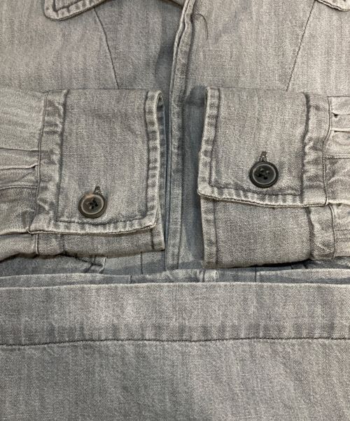 Bagutta（バグッタ）Bagutta (バグッタ) ブリーチデニムファティーグシャツジャケット グレー サイズ:Mの古着・服飾アイテム