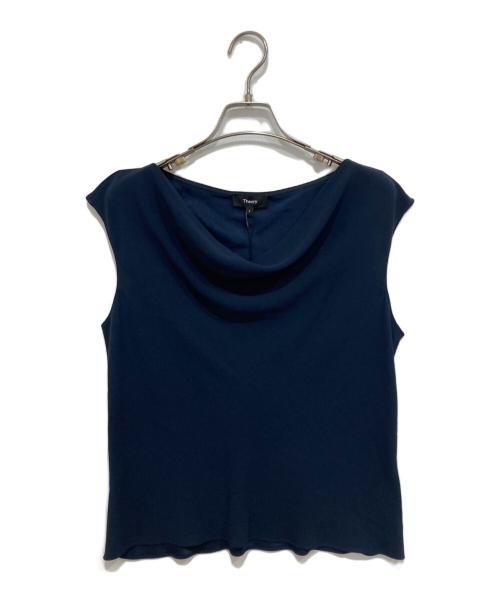 theory（セオリー）theory (セオリー) Powder Crepe SS Cowl Top ネイビー サイズ:S 未使用品の古着・服飾アイテム