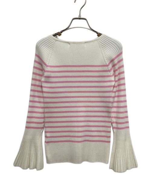 LOUNIE（ルーニー）LOUNIE (ルーニー) ボーダーリブニットプルオーバー ピンク サイズ:Fの古着・服飾アイテム