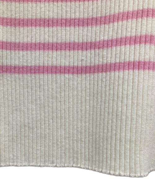 LOUNIE（ルーニー）LOUNIE (ルーニー) ボーダーリブニットプルオーバー ピンク サイズ:Fの古着・服飾アイテム