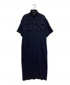 CLANEクラネ）の古着「HALF ZIP MILITARY ONE PIECE」｜ネイビー