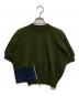 Y's（ワイズ）の古着「デニム装飾半袖ニット」｜グリーン