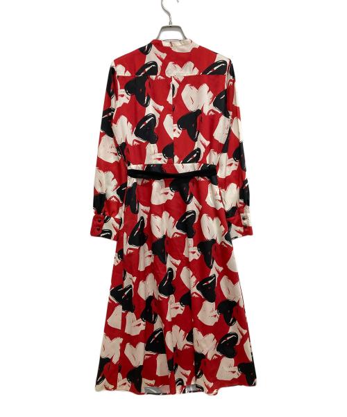 Loulou Willoughby（ルルウィルビー）Loulou Willoughby (ルルウィルビー) ハートプリントワンピース レッド サイズ:Mの古着・服飾アイテム