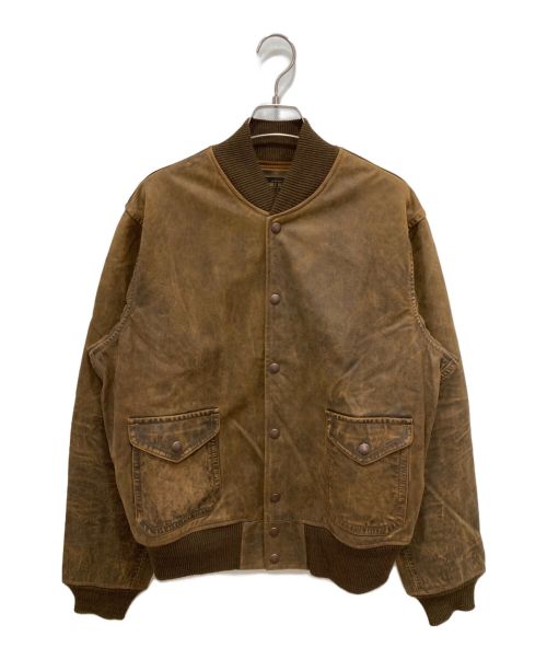 RRL（ダブルアールエル）RRL (ダブルアールエル) レザーフライトブルゾン ブラウン サイズ:Sの古着・服飾アイテム