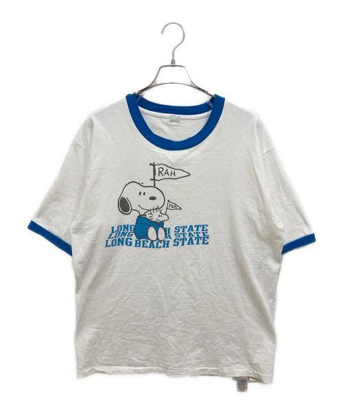 JACKSON MATISSE（ジャクソンマティス）JACKSON MATISSE (ジャクソンマティス) PEANUTS (ピーナッツ) オーバーサイズリンガーT ホワイト×ブルー サイズ:Lの古着・服飾アイテム