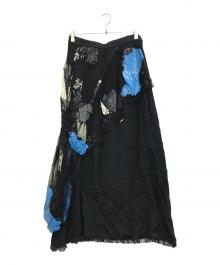 TOGA ARCHIVES（トーガアーカイブス）の古着「ペイントチュールスカート」｜ブラック
