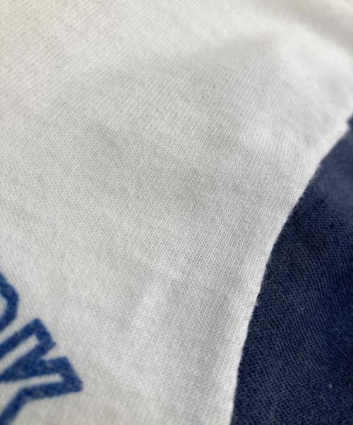 Champion（チャンピオン）Champion (チャンピオン) 80s ヘンリーネックカットソー ホワイト×ネイビー サイズ:Sの古着・服飾アイテム