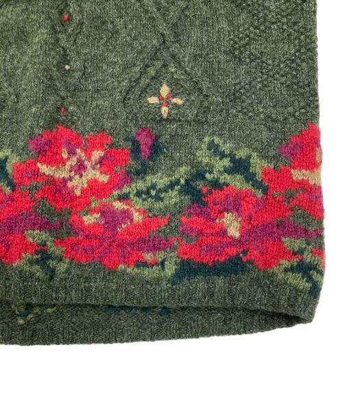 L.L.Bean（エルエルビーン）L.L.Bean (エルエルビーン) フラワー装飾ハイネックニット グリーン サイズ:Sの古着・服飾アイテム