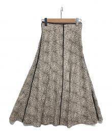 Mystrada（マイストラーダ）の古着「ライムレースフレアスカート」｜ベージュ