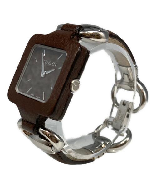 GUCCI（グッチ）GUCCI (グッチ) ホースビットデザインリストウォッチ ブラウンの古着・服飾アイテム
