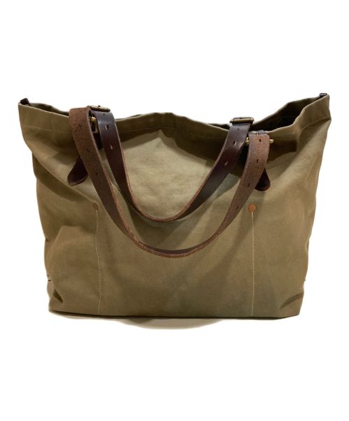 SLOW（スロウ）SLOW (スロウ) キャンパストートレザーバッグ オリーブの古着・服飾アイテム