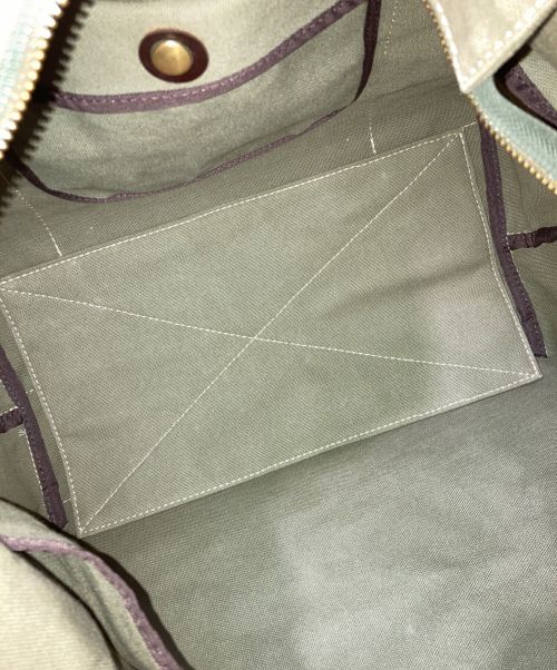 SLOW（スロウ）SLOW (スロウ) キャンパストートレザーバッグ オリーブの古着・服飾アイテム