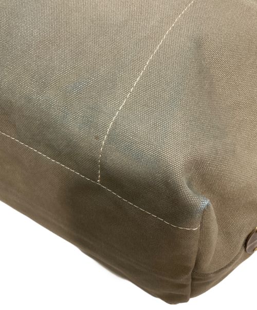 SLOW（スロウ）SLOW (スロウ) キャンパストートレザーバッグ オリーブの古着・服飾アイテム