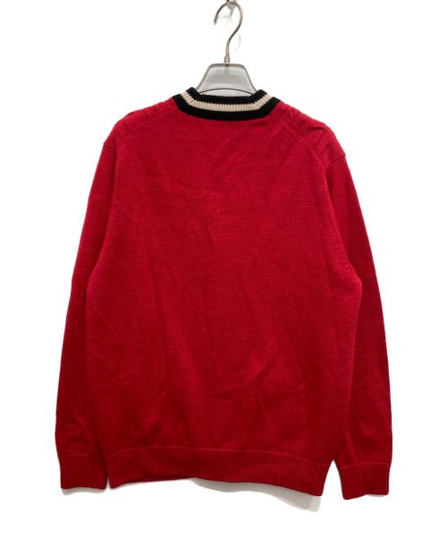 TOMORROW LAND tricot（トゥモローランド トリコ）TOMORROW LAND tricot (トゥモローランド トリコ) ウールケーブルVネックチルデンカーディガン レッド サイズ:Mの古着・服飾アイテム