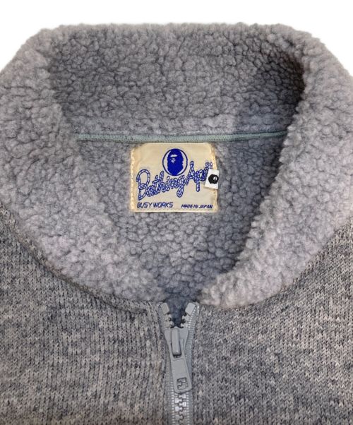 A BATHING APE（アベイシングエイプ）A BATHING APE (アベイシングエイプ) ボアジャケット グレー サイズ:Mの古着・服飾アイテム