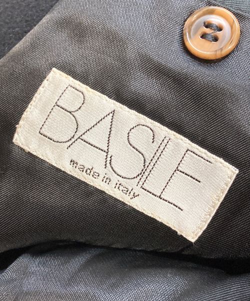 BASILE（バジーレ）BASILE (バジーレ) カシミヤベルテッドコート ブラック サイズ:XL(50)の古着・服飾アイテム