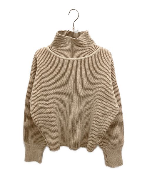 maison kitsune（メゾンキツネ）MAISON KITSUNE (メゾンキツネ) RIBBED PULLOVER ベージュ サイズ:XSの古着・服飾アイテム