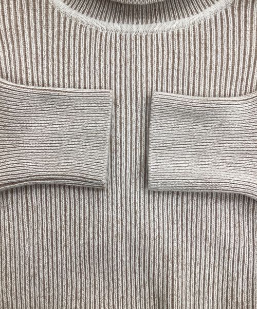 maison kitsune（メゾンキツネ）MAISON KITSUNE (メゾンキツネ) RIBBED PULLOVER ベージュ サイズ:XSの古着・服飾アイテム