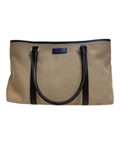 GUCCI（グッチ）GUCCI (グッチ) キャンバストートバッグ ブラウン×ベージュの古着・服飾アイテム