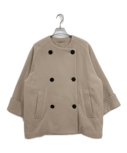 Adam et Rope（アダム エ ロペ）Adam et Rope (アダム エ ロペ) ワイドスリーブノーカラーショートコート ベージュ サイズ:Freeの古着・服飾アイテム