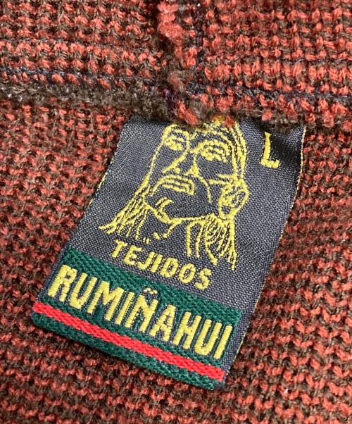 TEJIDOS RUMINAHUI（ヴィンテージ）TEJIDOS RUMINAHUI (ヴィンテージ) ココペリ柄エクアドルニットジャケット ブラウン サイズ:Lの古着・服飾アイテム