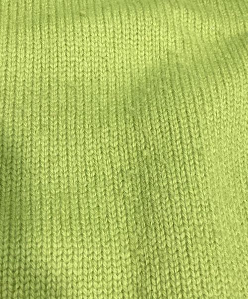 SYU.HOMME/FEMM（シュウオムフェム）SYU.HOMME/FEMM (シュウオムフェム) ダメージジップニット 黄緑 サイズ:Sの古着・服飾アイテム