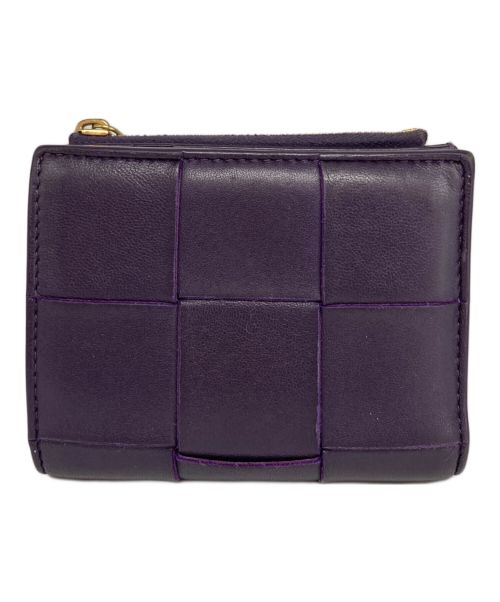 BOTTEGA VENETA（ボッテガベネタ）BOTTEGA VENETA (ボッテガベネタ) スモールカセット二つ折りファスナーウォレット パープルの古着・服飾アイテム